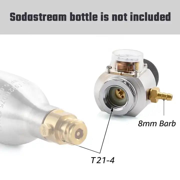 Mini Gas Regulator voor Sodastream Cylinders 6 Bar (90 Psi)