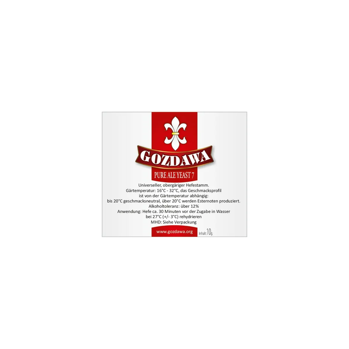 GOZDAWA Pure Ale Yeast 7 (PAY7)- obergärige Trockenhefe 10 g