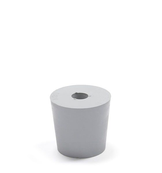 Rubber stopper grey 23 x 29 mm with hole 9 mm