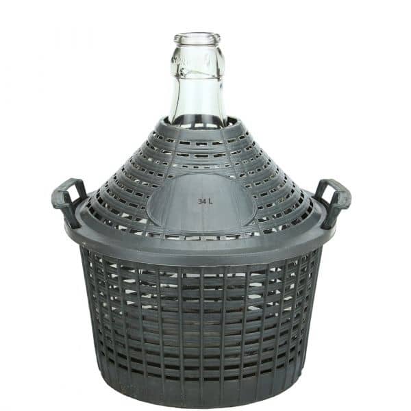 Demijohn with Plastic Basket 34 l