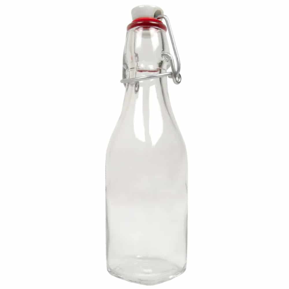 Swing clasp bottle square 0.25 L incl clasp