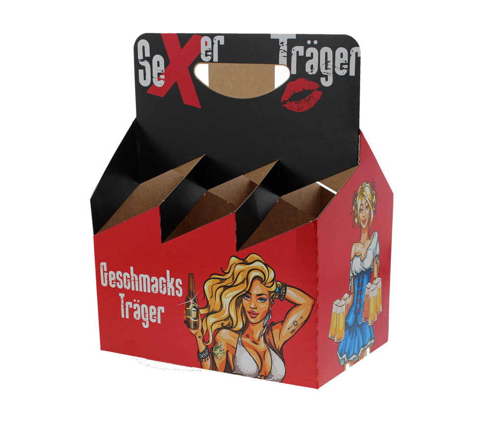 Flessendrager voor 6 stuks van karton - Pin Up motief