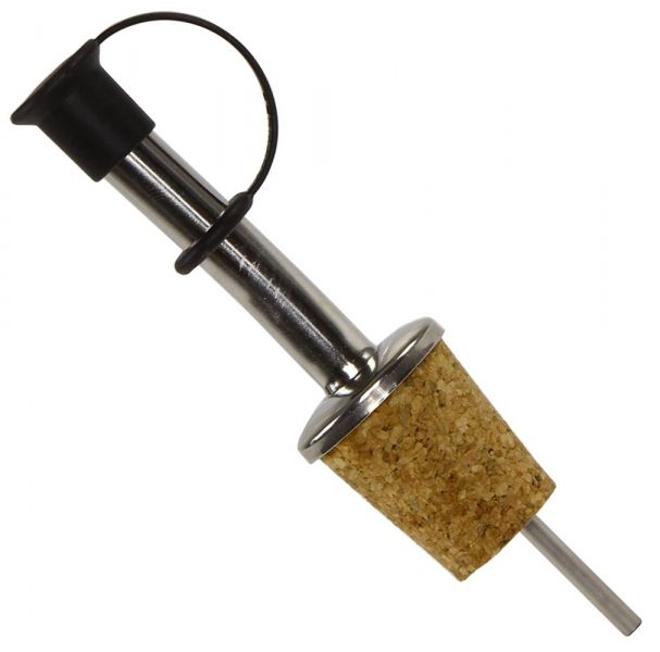 Spout stainless steel/cork f. oil with FLAT cap