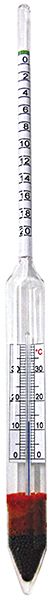 Beer wort meter 0-20% with built-in thermometer