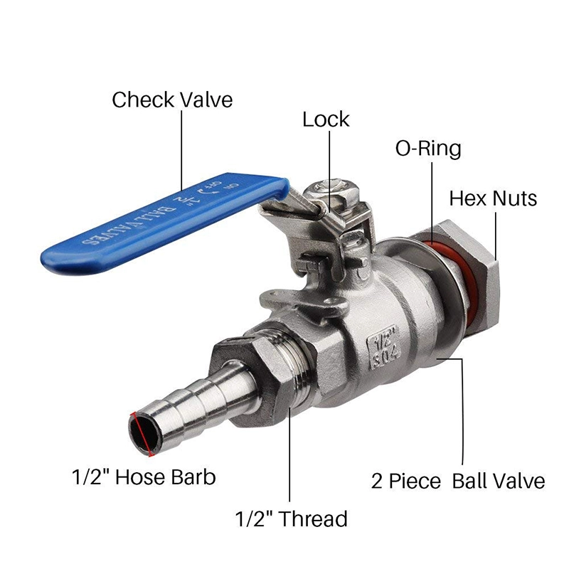 Stainless Steel Ball Valve with Hose Barb