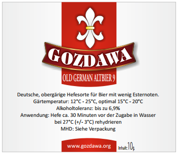 GOZDAWA Old German Altbier 9 (OGA9) - obergärige Trockenhefe 10g