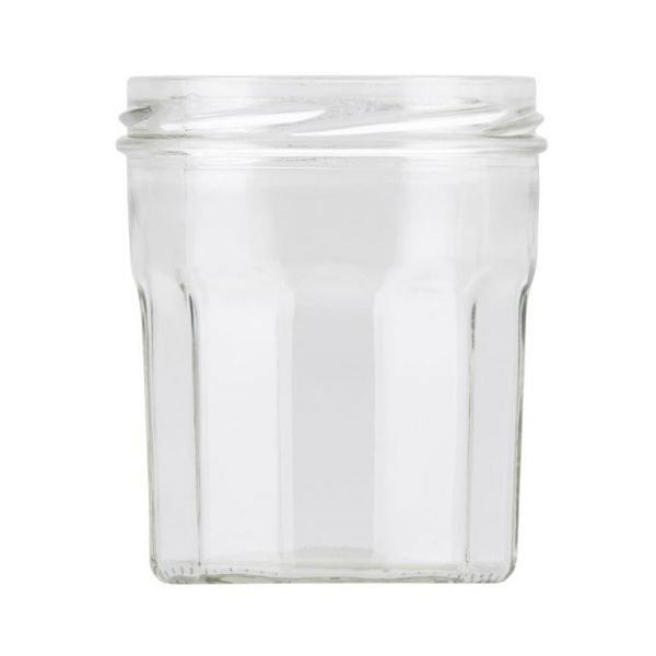 Inmaakglas rond / hoekig 324 ml. tray 20 stuks