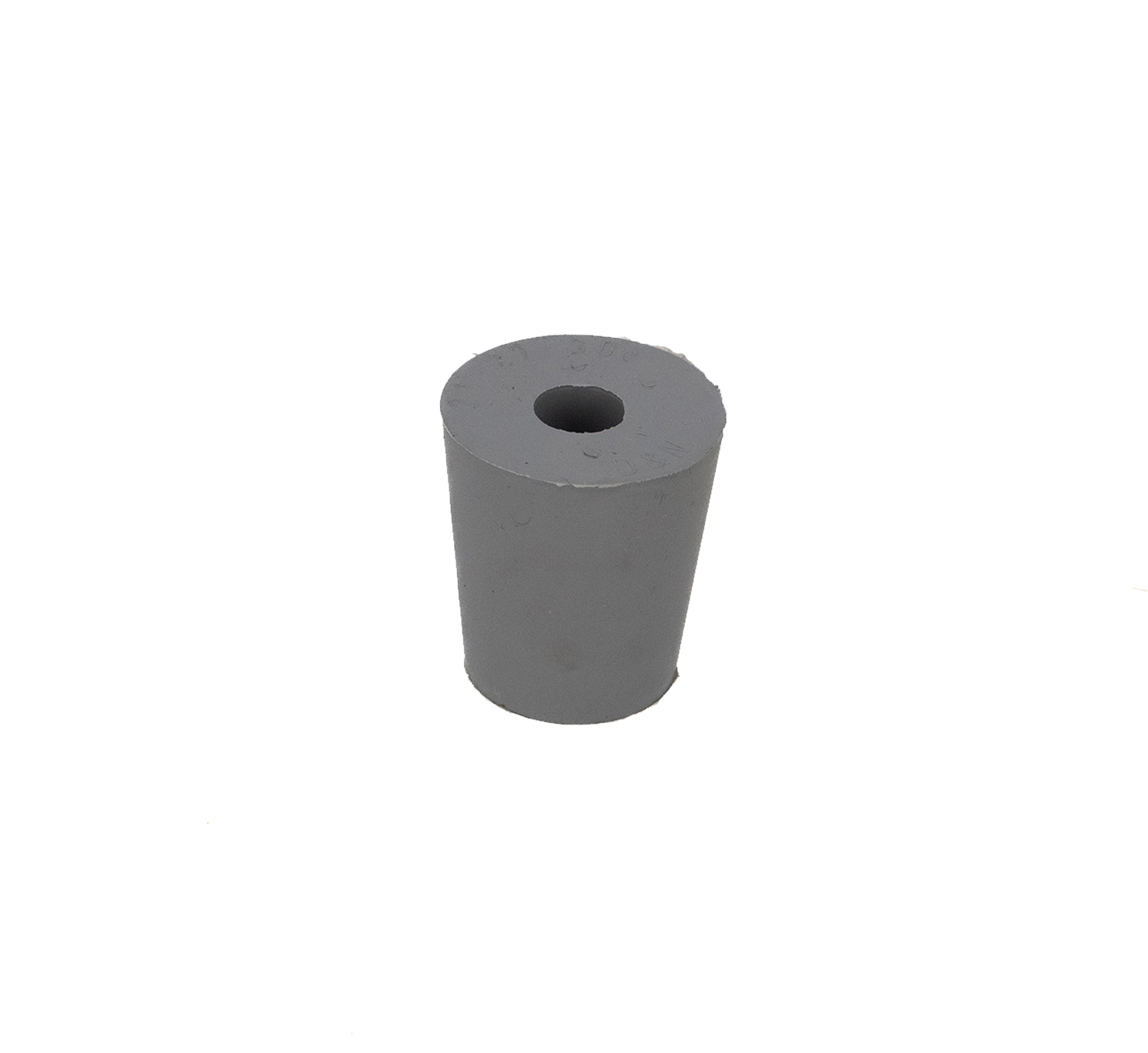 Rubber stopper grey 21 x 27 mm with hole 9 mm
