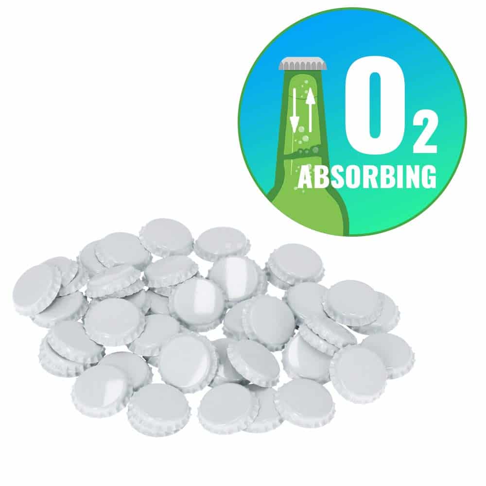 Capsules Couronnes O2 absorbantes 26 mm BLANC 10500 pcs