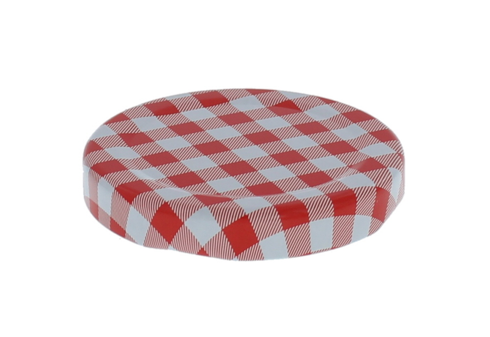 Schroefdop TO 53 - Rood/wit geruit - 10 stuks