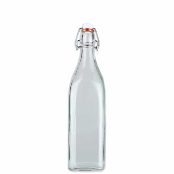 Bormioli Flasche mit Bügelverschluss quadratisch 1 L inkl. Verschluss