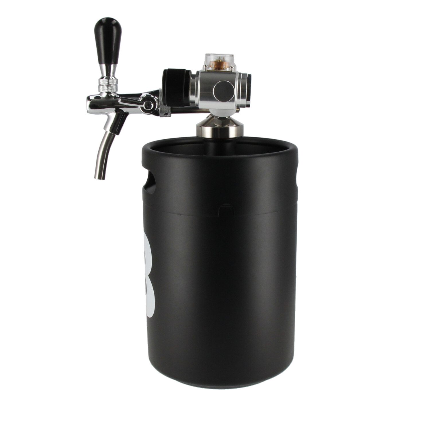 Braumarkt Mini Keg Kit 5L Mat Zwart Deluxe Braumarkt Mini Keg Kit 5L Mat Zwart Deluxe