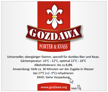 Gozdawa Porter & Kvass droge gist van hoge gisting 10 g