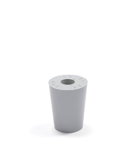 Rubber stopper grey 18 x 24 mm with hole 9 mm