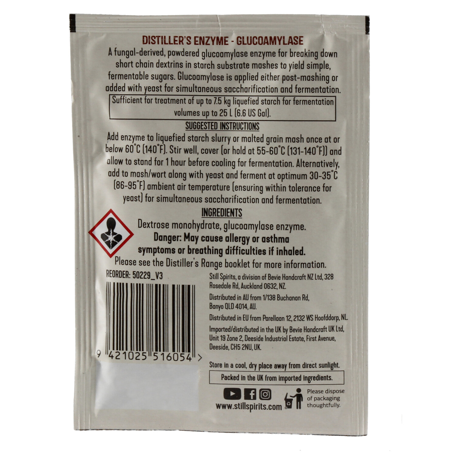 Still Spirits Distiller's Enzyme Glucoamylase 12 gr