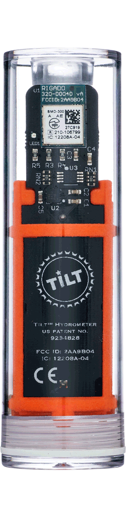 Tilt Hydrometer / Thermometer Orange