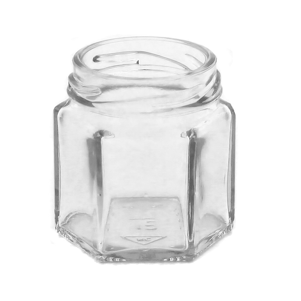 Zeshoekig glas 47 ml voor schroefdeksel