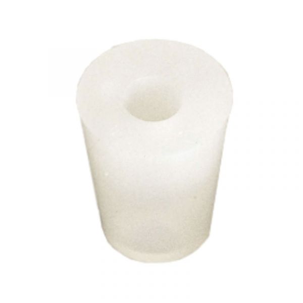 Bouchon silicone 23 x 29 mm avec trou 9 mm