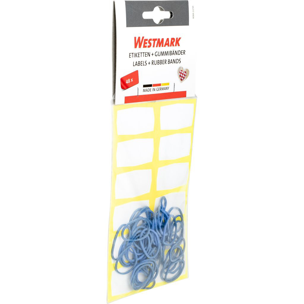 Self-adhesive Labels and rubber bands Westmark