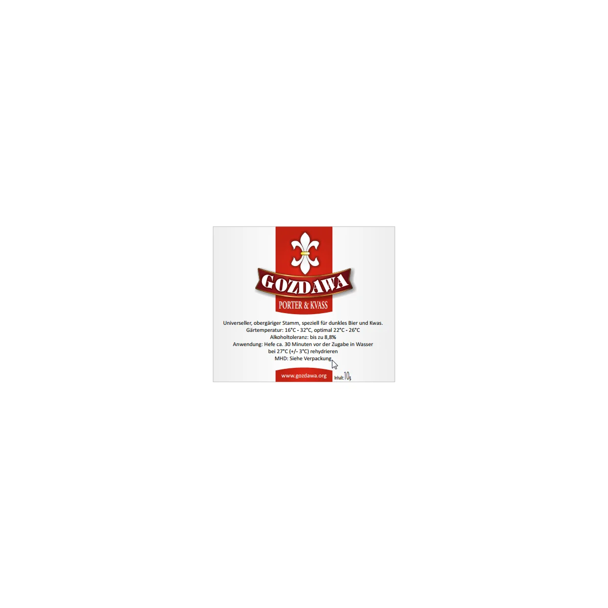 Gozdawa Porter & Kvass top-fermented dry yeast 10 g