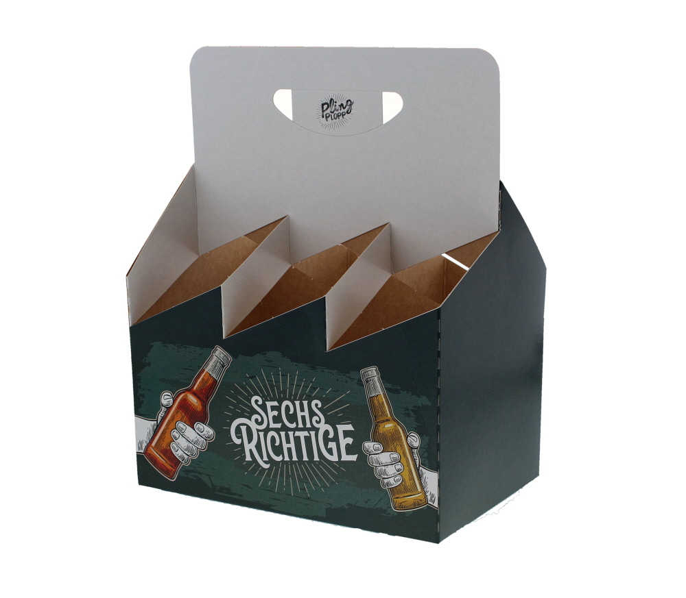 6-delige kartonnen flessenhouder - motief 6 juiste