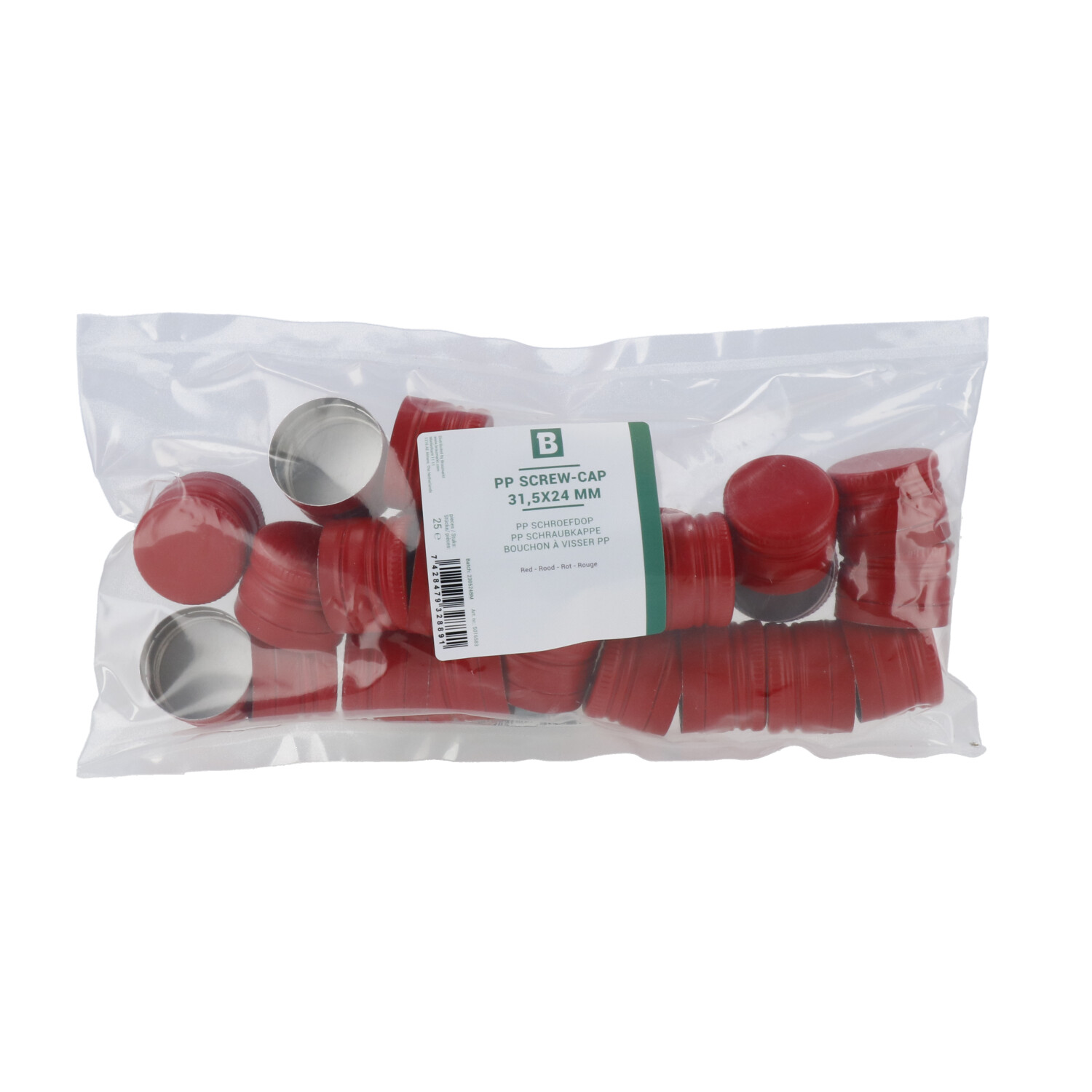 Pilferproof Schroefdop 31,5 x 24 mm  Rood 25 st